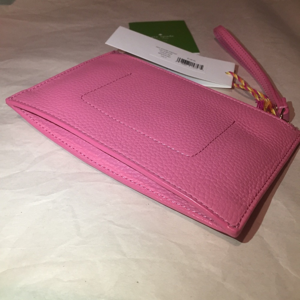 Kate spade mini leather pink Wristlet red hearts - Picture 5 of 8